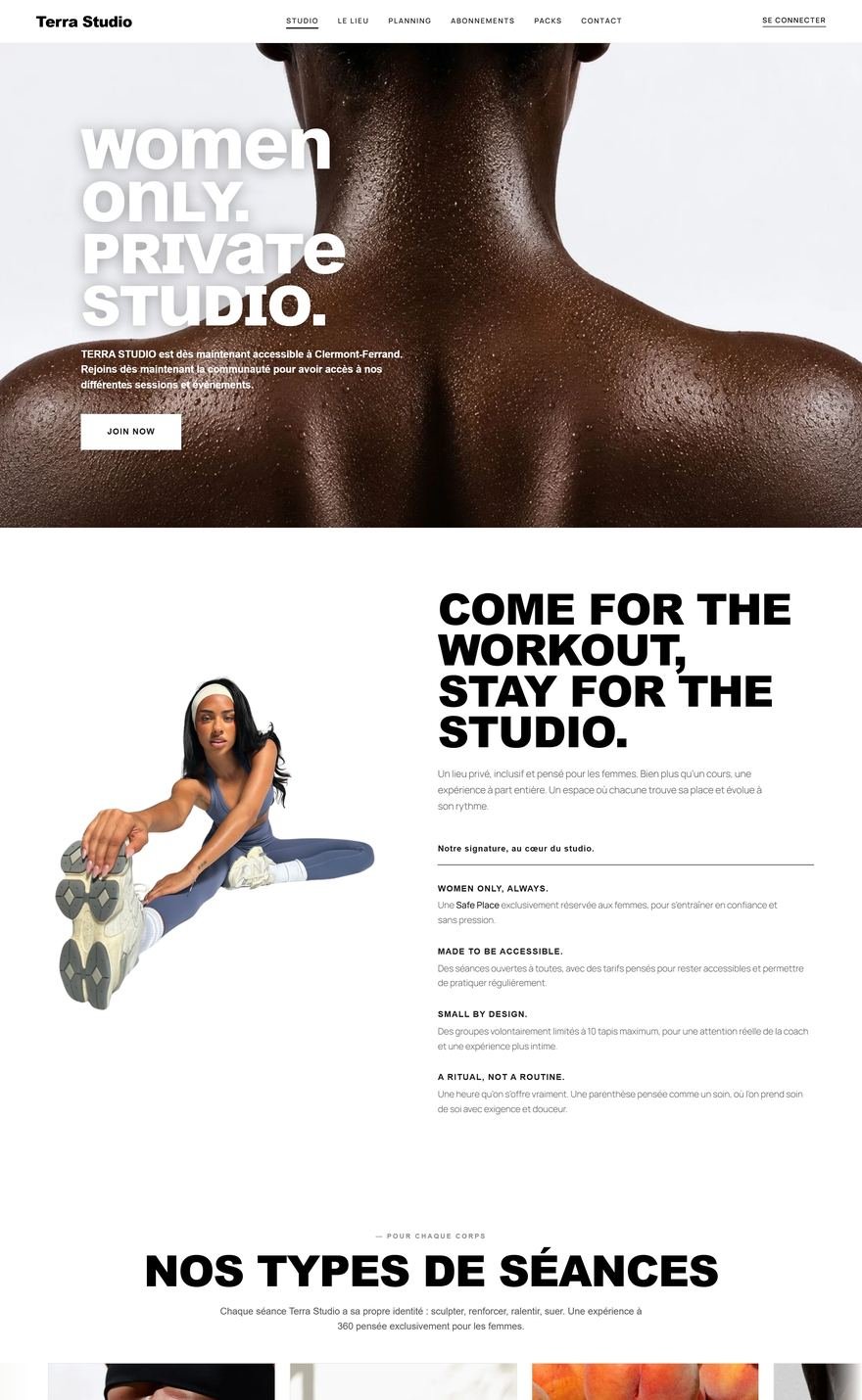 Page d accueil du site Terra Studio developpe par Surtech